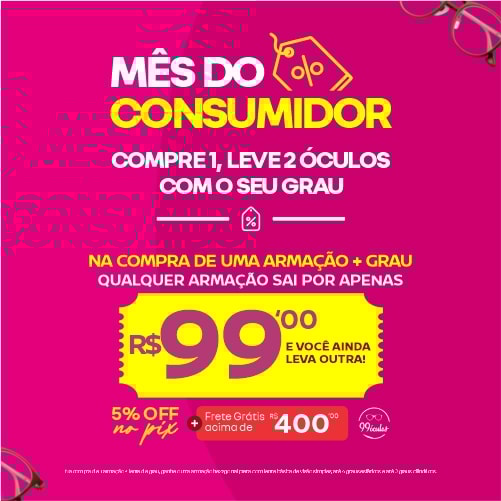 Armações para óculos por até R$ 99 na compra da lente com desconto - Mobile.