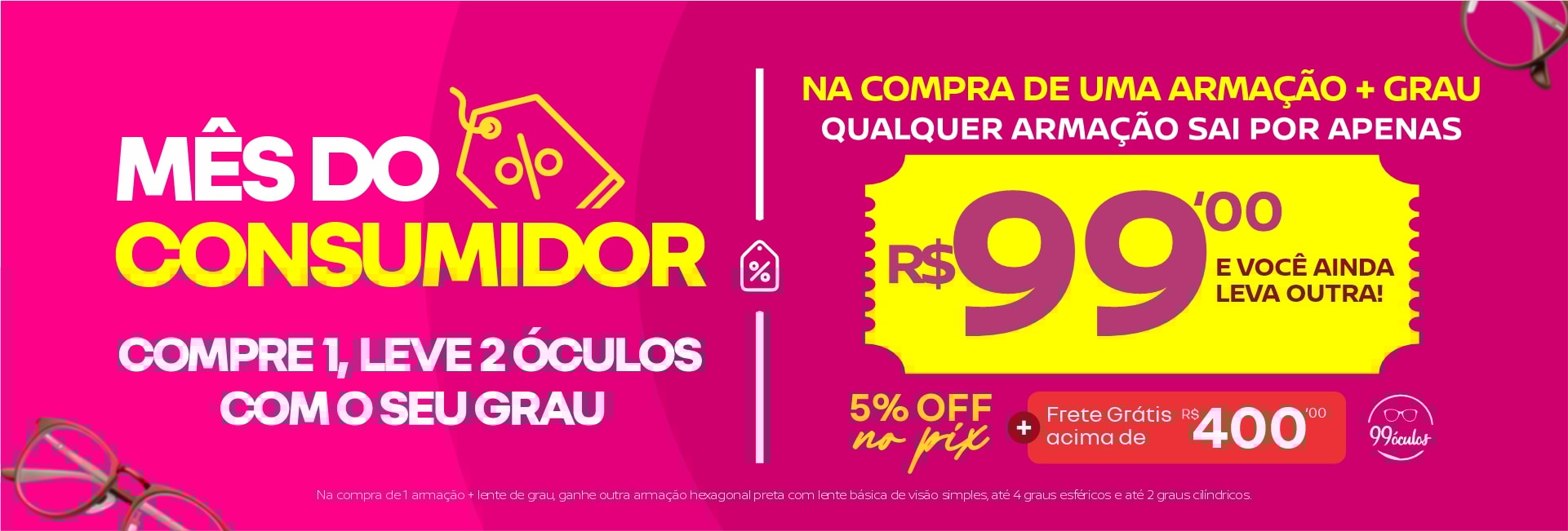 Armações para óculos por até R$ 99 na compra da lente com desconto - Desktop.