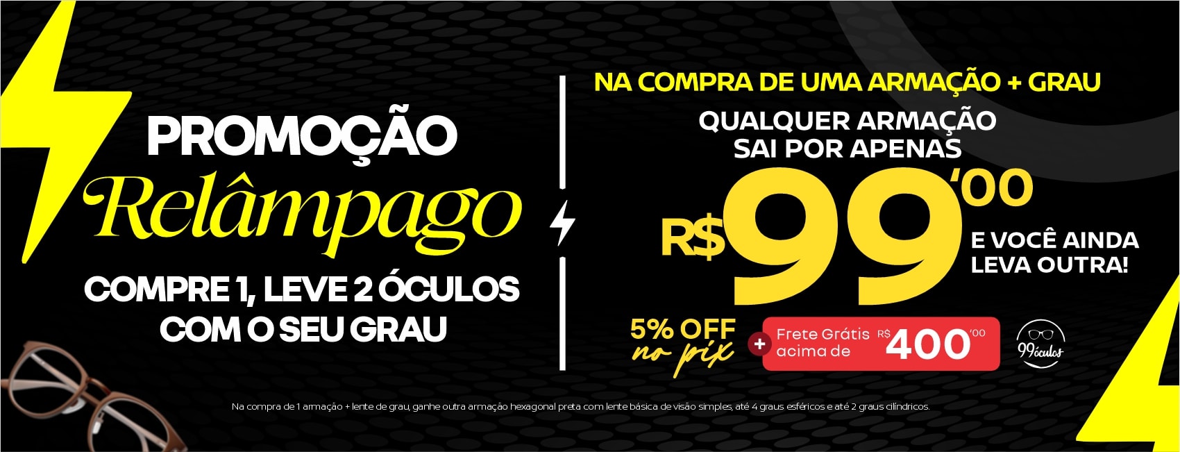 Armações para óculos por até R$ 99 na compra da lente com desconto - Desktop.