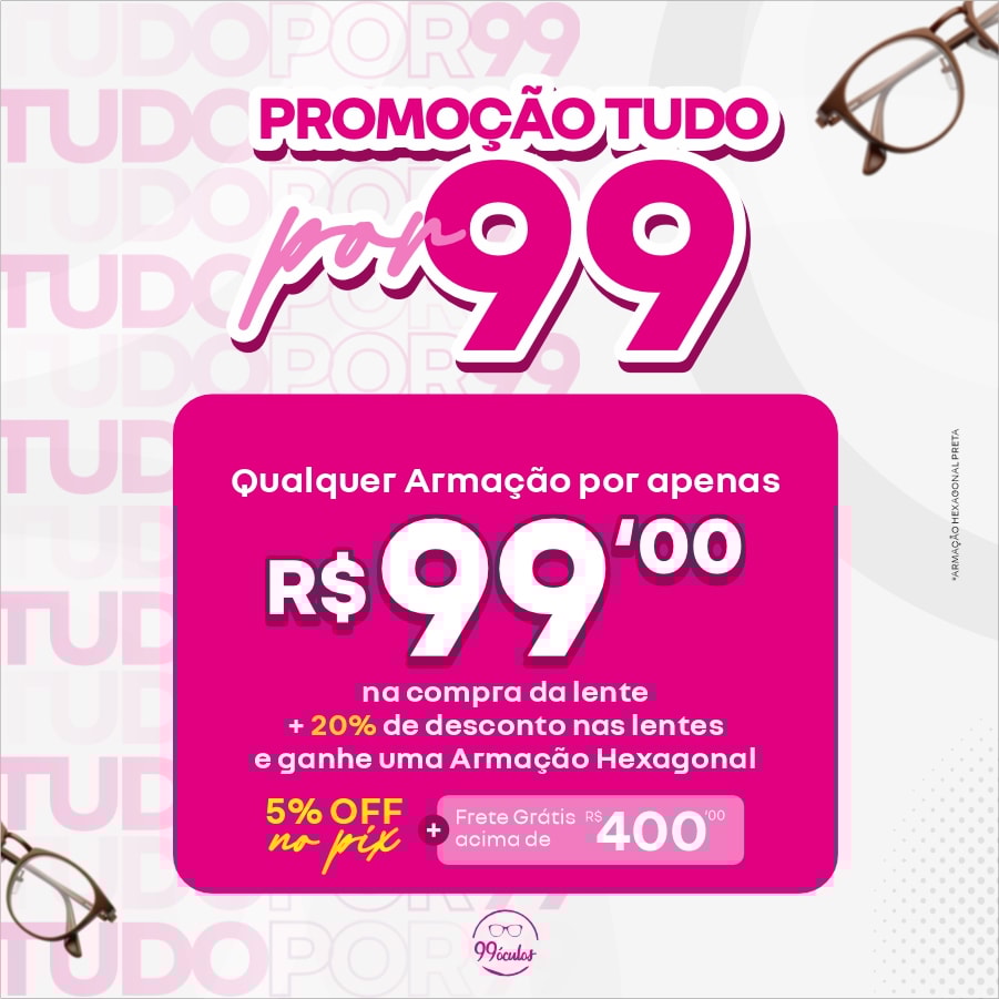 Armações para óculos por até R$ 99 na compra da lente com desconto - Mobile.